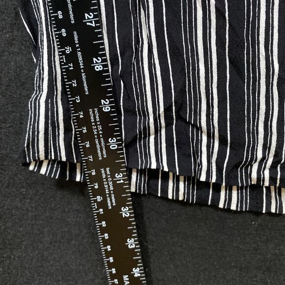 Express Womens Pants Black White Striped Wide Leg High Rise Belted Flowy 2R - Picture 9 of 13